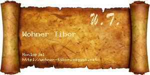 Wohner Tibor névjegykártya
