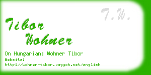 tibor wohner business card